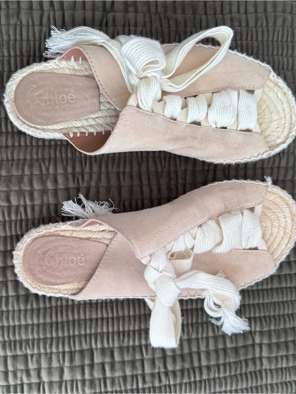 Chloe Cream Espadrille Wedge Sandals